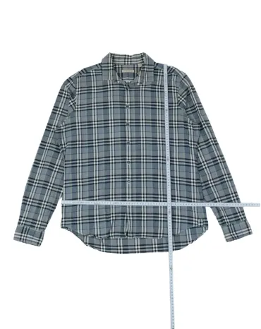 CAMISA BURBERRY CUADROS UNISEX GRIS AZULADO