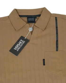 POLO MANGA LARGA VERSACE JEANS COUTURE HOMBRE CAMEL