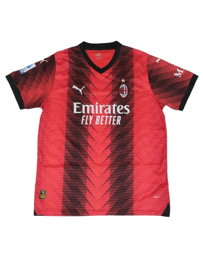 CAMISETA DE FÚTBOL AC MILAN PUMA UNISEX ROJO Y NEGRO