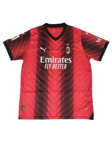 CAMISETA DE FÚTBOL AC MILAN PUMA UNISEX ROJO Y NEGRO