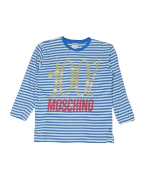 CAMISETA MANGA LARGA MOSCHINO UNISEX AZUL Y BLANCO