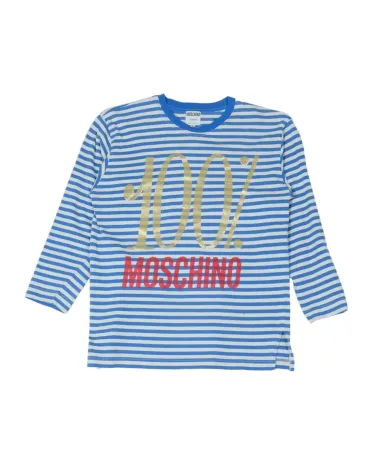 CAMISETA MANGA LARGA MOSCHINO UNISEX AZUL Y BLANCO
