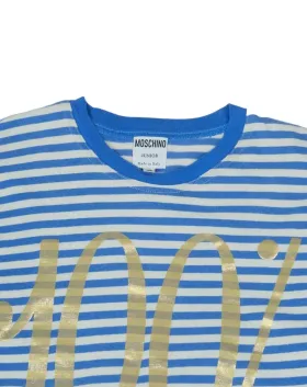 CAMISETA MANGA LARGA MOSCHINO UNISEX AZUL Y BLANCO