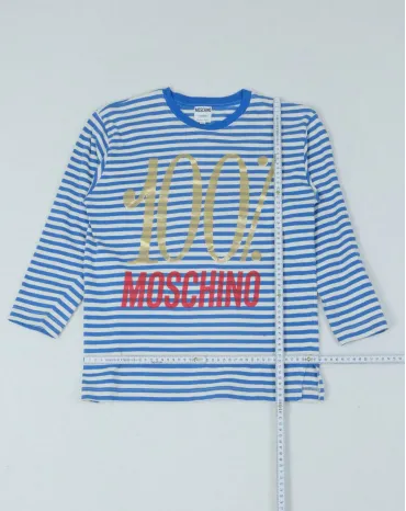 CAMISETA MANGA LARGA MOSCHINO UNISEX AZUL Y BLANCO