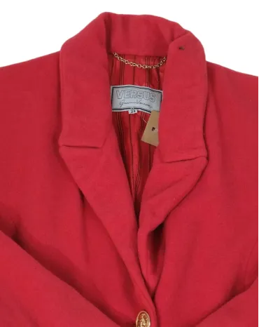 ABRIGO VERSACE LARGO VERSUS MUJER ROJO