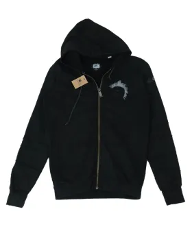SUDADERA DIESEL CON CAPUCHA CREMALLERA UNISEX NEGRA