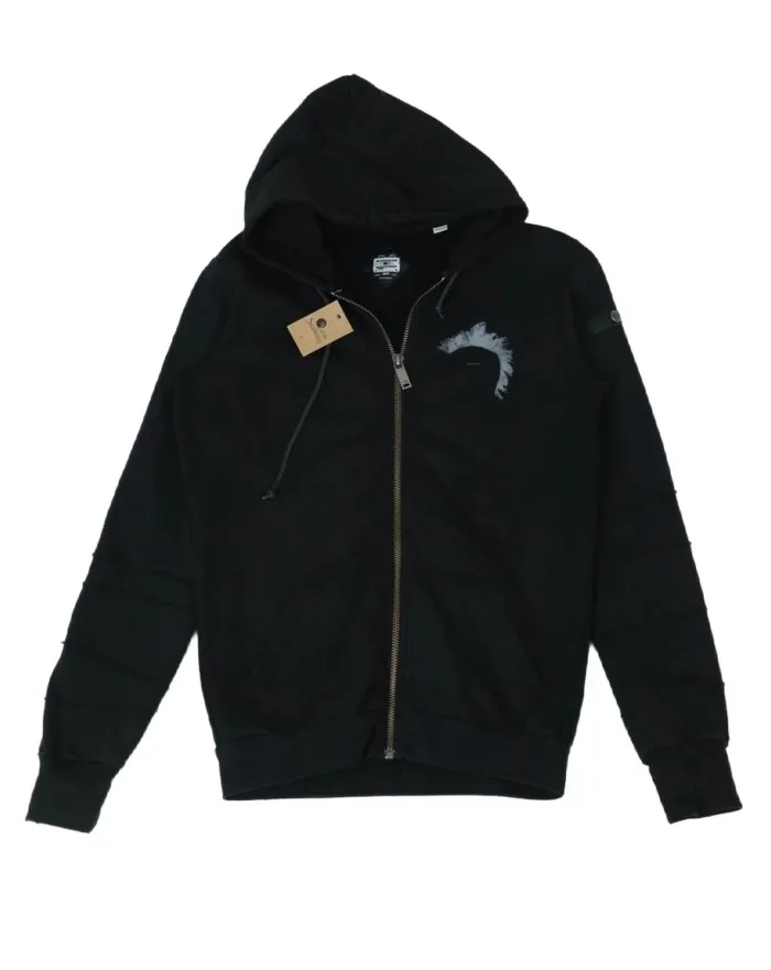 SUDADERA DIESEL CON CAPUCHA CREMALLERA UNISEX NEGRA