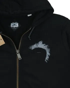SUDADERA DIESEL CON CAPUCHA CREMALLERA UNISEX NEGRA