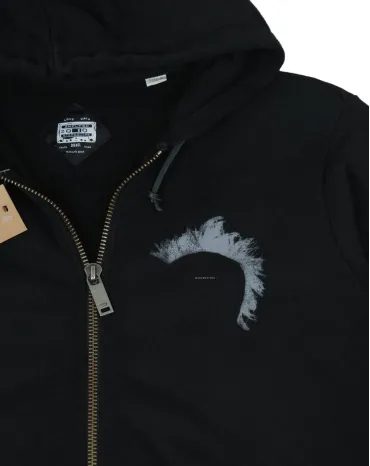 SUDADERA DIESEL CON CAPUCHA CREMALLERA UNISEX NEGRA