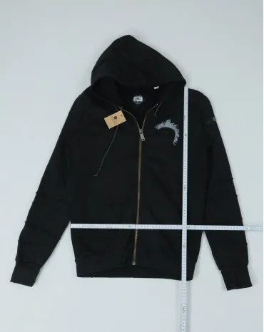 SUDADERA DIESEL CON CAPUCHA CREMALLERA UNISEX NEGRA
