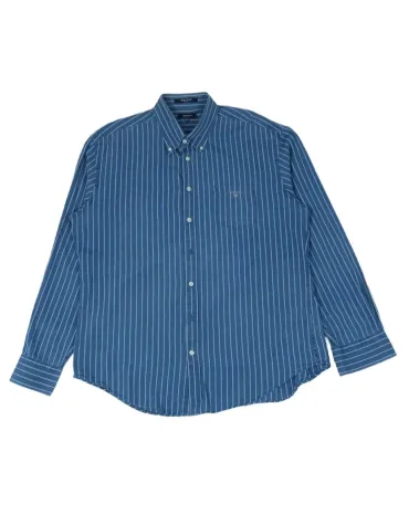 CAMISA GANT HOMBRE AZUL RAYAS BLANCAS