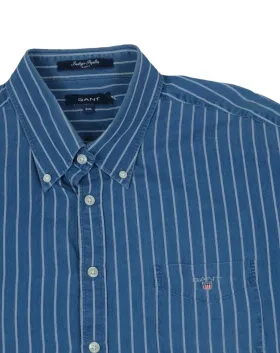 CAMISA GANT HOMBRE AZUL RAYAS BLANCAS