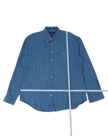 CAMISA GANT HOMBRE AZUL RAYAS BLANCAS