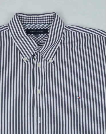 CAMISA TOMMY HILFIGER HOMBRE AZUL MARINO Y BLANCO