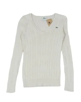 JERSEY DE PUNTO LACOSTE MUJER CREMA