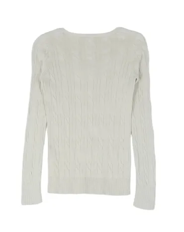 JERSEY DE PUNTO LACOSTE MUJER CREMA