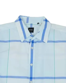 CAMISA BOSS HOMBRE BLANCO Y AZUL