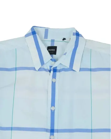 CAMISA BOSS HOMBRE BLANCO Y AZUL