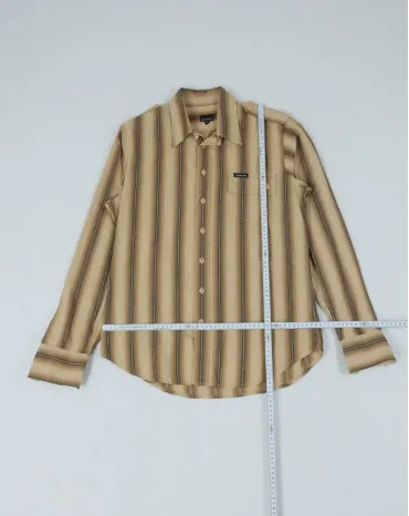 CAMISA CALVIN KLEIN HOMBRE BEIGE CON RAYAS MARRÓN