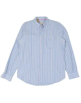 CAMISA CASUCCI DE HOMBRE BLANCA CON RAYAS AZULES Y ROSAS
