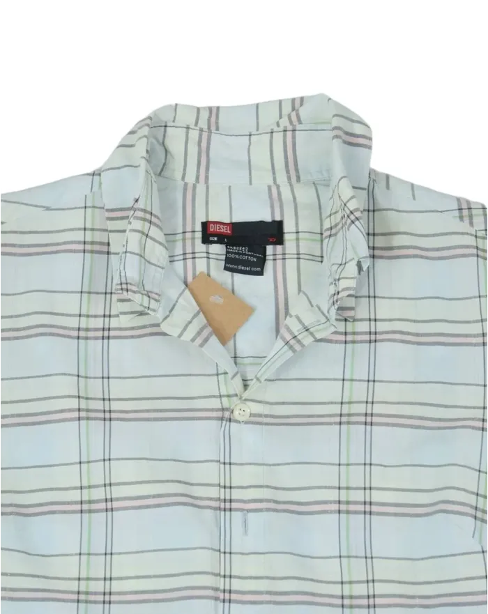 CAMISA DIESEL DE CUADROS MUJER BLANCO