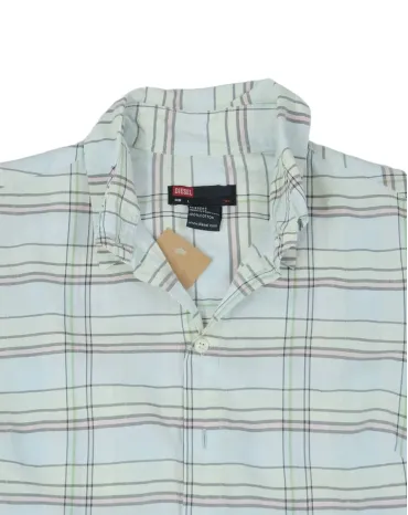 CAMISA DIESEL DE CUADROS MUJER BLANCO