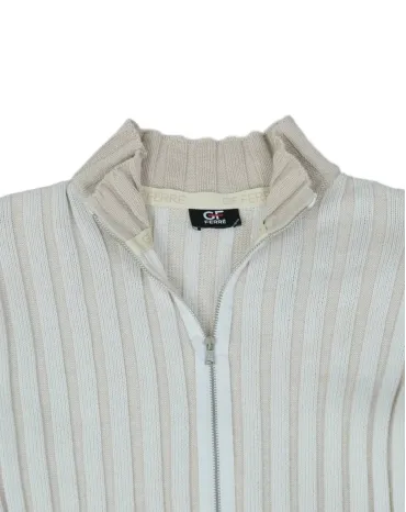 CÁRDIGAN GF FERRE MUJER BEIGE Y BLANCO