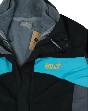 CHAQUETA TÉCNICA JACK WOLFSKIN HOMBRE NEGRO/TURQUESA/GRIS