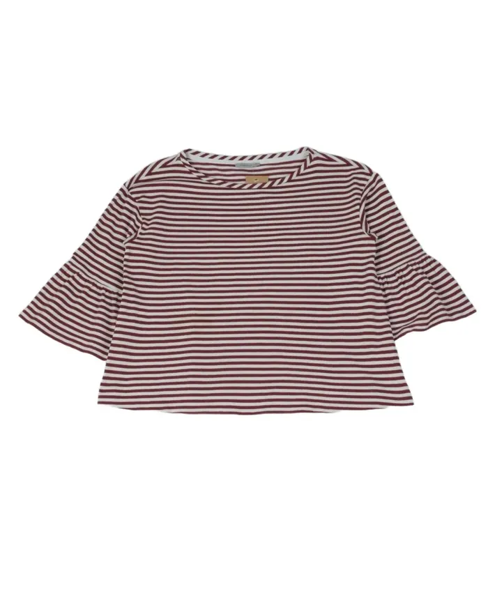 CAMISETA MARELLA MUJER ROJO BURDEO Y BLANCO