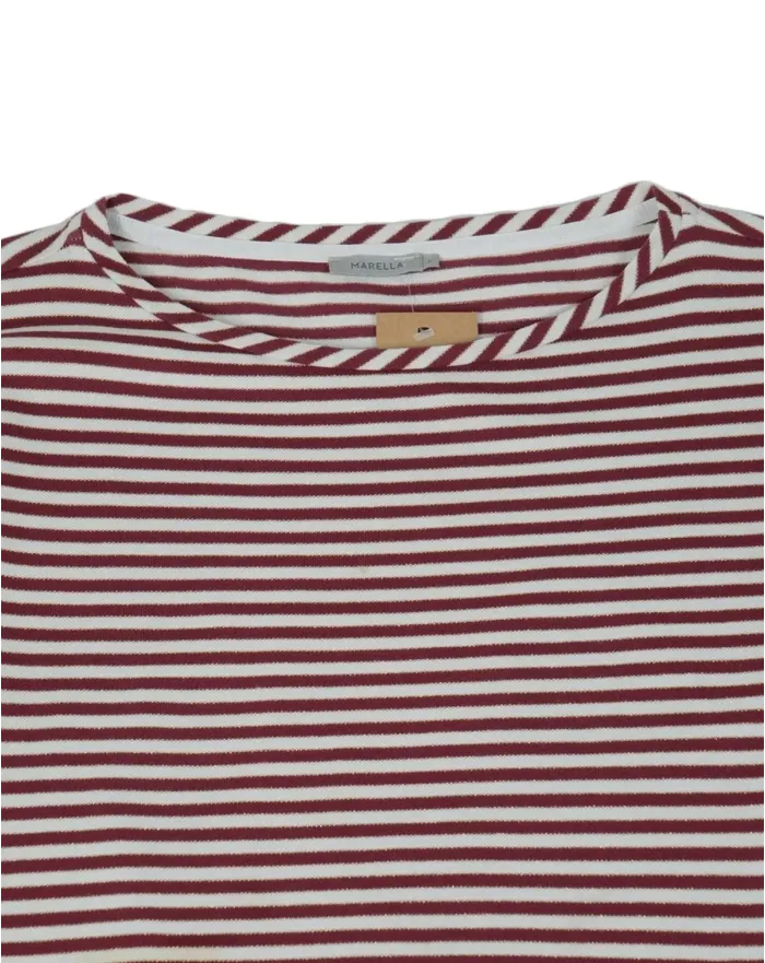 CAMISETA MARELLA MUJER ROJO BURDEO Y BLANCO