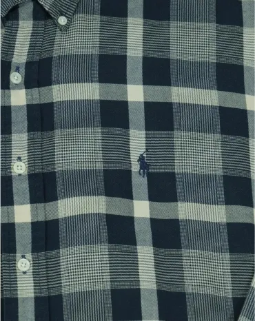 CAMISA RALPH LAUREN HOMBRE AZUL MARINO Y BEIGE