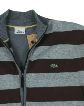 CÁRDIGAN LACOSTE HOMBRE GRIS Y MARRÓN
