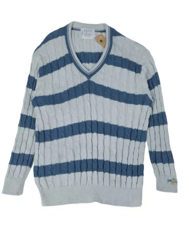 JERSEY DE PUNTO HOMBRE GRIS CLARO Y AZUL