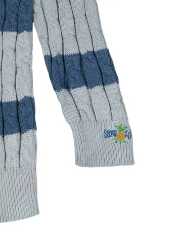 JERSEY DE PUNTO HOMBRE GRIS CLARO Y AZUL