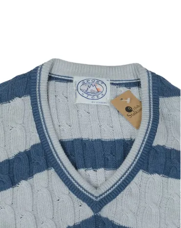 JERSEY DE PUNTO HOMBRE GRIS CLARO Y AZUL