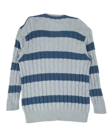 JERSEY DE PUNTO HOMBRE GRIS CLARO Y AZUL