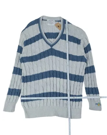JERSEY DE PUNTO HOMBRE GRIS CLARO Y AZUL