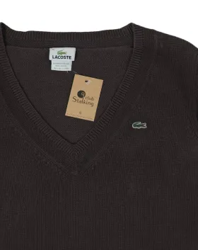 JERSEY CUELLO PICO LACOSTE HOMBRE MARRÓN