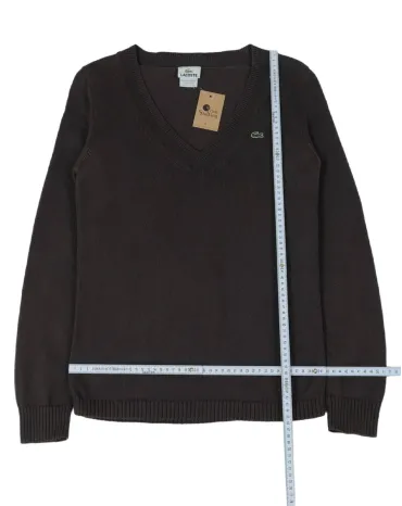 JERSEY CUELLO PICO LACOSTE HOMBRE MARRÓN