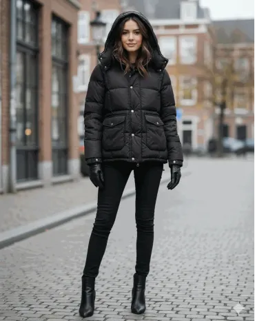 PLUMÍFERO MONCLER MUJER NEGRO