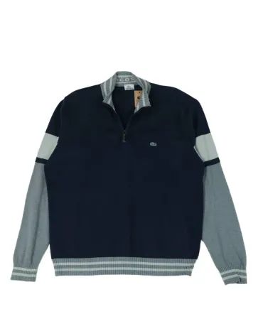 JERSEY LACOSTE HOMBRE AZUL MARINO Y GRIS