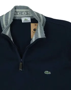 JERSEY LACOSTE HOMBRE AZUL MARINO Y GRIS