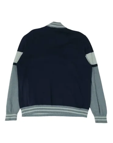 JERSEY LACOSTE HOMBRE AZUL MARINO Y GRIS