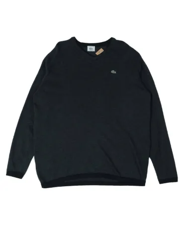 JERSEY CUELLO V LACOSTE HOMBRE GRIS OSCURO