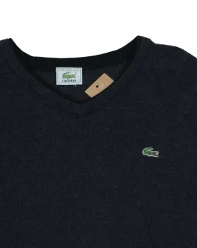 JERSEY CUELLO V LACOSTE HOMBRE GRIS OSCURO