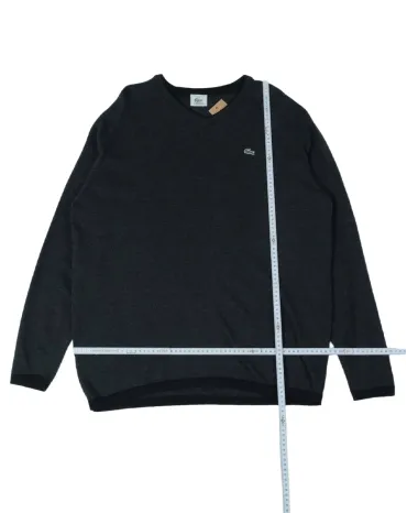 JERSEY CUELLO V LACOSTE HOMBRE GRIS OSCURO