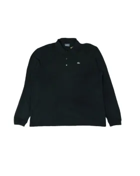 POLO MANGA LARGA LACOSTE HOMBRE NEGRO