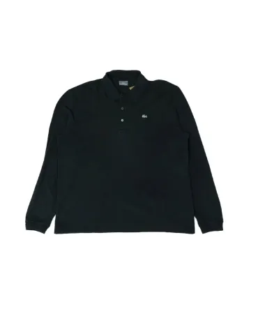 POLO MANGA LARGA LACOSTE HOMBRE NEGRO
