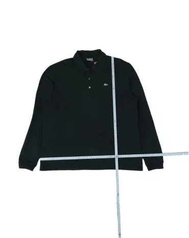 POLO MANGA LARGA LACOSTE HOMBRE NEGRO