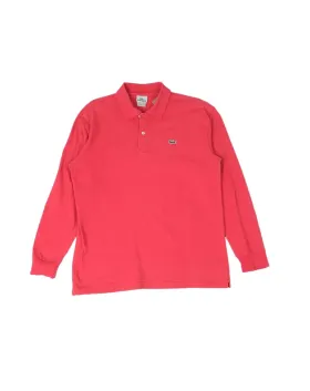 POLO MANGA LARGA LACOSTE HOMBRE ROSA CORAL